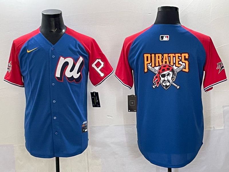 Men Pittsburgh Pirates Blank Blue All star 2025 Nike MLB Jersey style 04->pittsburgh pirates->MLB Jersey